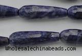 CTR32 15.5 inches 10*30mm faceted teardrop sodalite gemstone beads