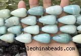 CTR358 15.5 inches 15*25mm faceted teardrop amazonite beads