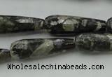 CTR37 15.5 inches 10*30mm faceted teardrop grey opal gemstone beads