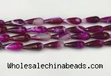 CTR441 15.5 inches 8*20mm faceted teardrop agate beads wholesale