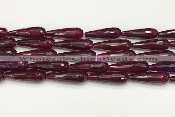 CTR453 15.5 inches 10*30mm faceted teardrop agate beads wholesale