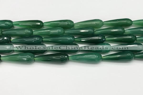 CTR461 15.5 inches 10*30mm faceted teardrop agate beads wholesale