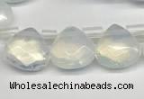 CTR602 Top drilled 10*10mm faceted briolette opalite beads wholesale