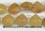 CTR605 Top drilled 10*10mm faceted briolette yellow aventurine beads