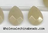 CTR663 Top drilled 10*14mm faceted briolette yellow aventurine beads