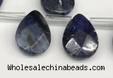 CTR672 Top drilled 10*14mm faceted briolette sodalite beads