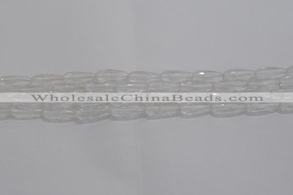 CTR70 15.5 inches 6*16mm faceted teardrop white crystal beads