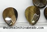 CTR700 Top drilled 12*16mm faceted briolette yellow tiger eye beads