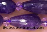 CTR711 15 inches 8*16mm faceted teardrop amethyst beads