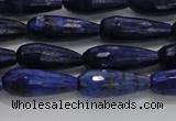 CTR76 15.5 inches 6*16mm faceted teardrop lapis lazuli beads