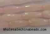 CTR84 15.5 inches 6*16mm faceted teardrop peach stone beads