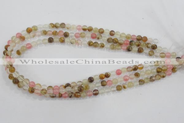 CTS02 15.5 inches 6mm round tigerskin glass beads wholesale