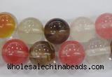 CTS05 15.5 inches 12mm round tigerskin glass beads wholesale