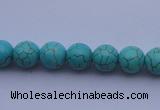 CTU04 15.5 inches 10mm round blue turquoise strand beads Wholesale