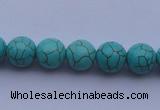 CTU06 15.5 inches 14mm round blue turquoise strand beads Wholesale