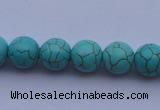 CTU07 15.5 inches 16mm round blue turquoise strand beads Wholesale