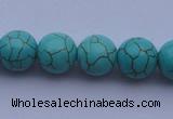 CTU10 15.5 inches 25mm round blue turquoise strand beads Wholesale