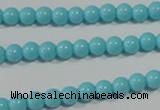 CTU1210 15.5 inches 4mm round synthetic turquoise beads