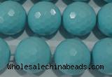 CTU1227 15.5 inches 18mm faceted round synthetic turquoise beads