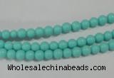 CTU1380 15.5 inches 4mm round synthetic turquoise beads