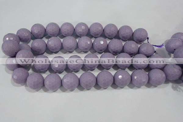 CTU1415 15.5 inches 14mm faceted round synthetic turquoise beads