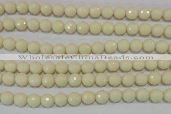 CTU1449 15.5 inches 20mm faceted round synthetic turquoise beads