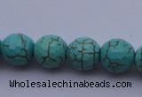 CTU15 15.5 inches 12mm faceted round blue turquoise beads Wholesale