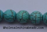 CTU16 15.5 inches 16mm faceted round blue turquoise beads Wholesale