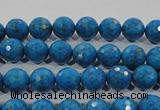 CTU1632 15.5 inches 8mm faceted round synthetic turquoise beads