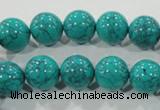 CTU1675 15.5 inches 12mm round synthetic turquoise beads