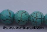 CTU17 15.5 inches 18mm faceted round blue turquoise beads Wholesale