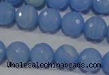 CTU1745 15.5 inches 12mm faceted round synthetic turquoise beads