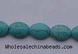 CTU19 15.5 inches 12*16mm oval blue turquoise strand beads Wholesale