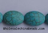 CTU23 15.5 inches 25*35mm oval blue turquoise strand beads Wholesale