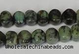 CTU2460 15.5 inches 6*6mm pumpkin African turquoise beads wholesale