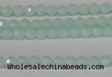 CTU2571 15.5 inches 4mm faceted round synthetic turquoise beads