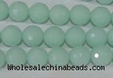 CTU2574 15.5 inches 10mm faceted round synthetic turquoise beads