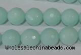 CTU2575 15.5 inches 12mm faceted round synthetic turquoise beads