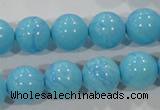 CTU2583 15.5 inches 10mm round synthetic turquoise beads