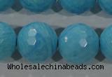 CTU2598 15.5 inches 20mm faceted round synthetic turquoise beads