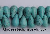 CTU27 14.5 inches 10*17mm teardrop blue turquoise beads Wholesale