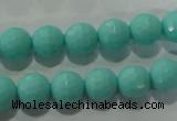 CTU2781 15.5 inches 6mm faceted round synthetic turquoise beads