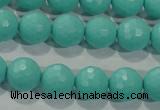 CTU2782 15.5 inches 8mm faceted round synthetic turquoise beads