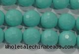 CTU2783 15.5 inches 10mm faceted round synthetic turquoise beads