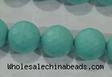 CTU2784 15.5 inches 12mm faceted round synthetic turquoise beads