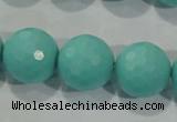 CTU2786 15.5 inches 16mm faceted round synthetic turquoise beads