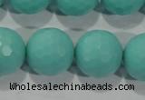 CTU2787 15.5 inches 18mm faceted round synthetic turquoise beads