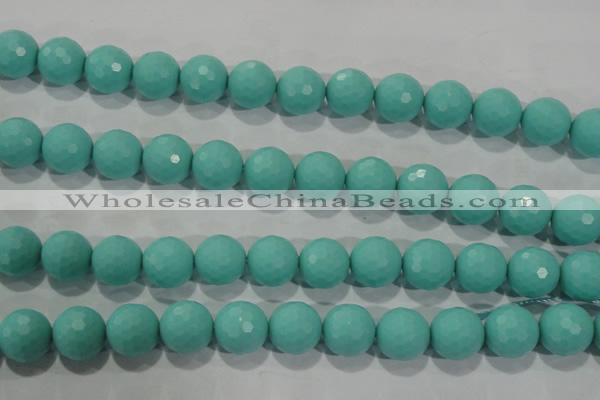 CTU2788 15.5 inches 20mm faceted round synthetic turquoise beads