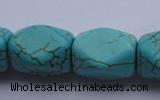 CTU29 15.5 inches 13*18mm faceted cuboid blue turquoise beads