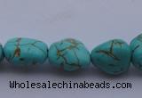 CTU30 15.5 inches 8*12mm freeform blue turquoise beads Wholesale